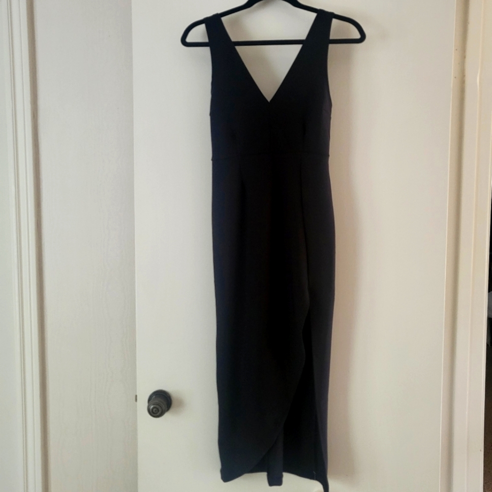 Abercrombie & Fitch Plunge V-Neck Midi Dress XSP
